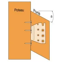 Assemblage avec pente sur poteau
