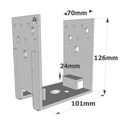 Embases de poteau en U - Réf. PU100-B