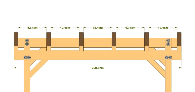 Répartition chevron carport