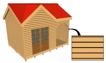 Bardage horizontal à claire-voie