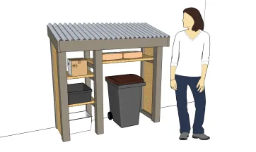 Un local à poubelles couleur gris foncé&nbsp;: variante 9A