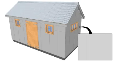 Revêtement en panneau contreplaqué peint en gris