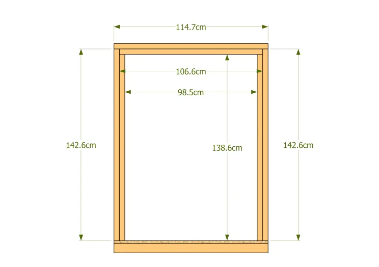 Dimensions ossatures mur FACE