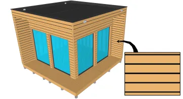 Bardage horizontal à claire-voie