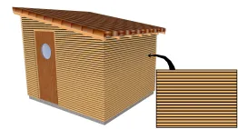 Bardage horizontal à claire-voie