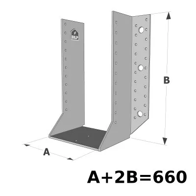 Grands sabots à ailes extérieures, gamme GSE CLASSIQUE (épaisseur 4mm, profondeur 110mm) - Réf. GSE660/4X