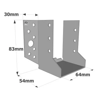 Sabots à ailes extérieures, gamme SBE ECONOMIQUE (épaisseur 1,5mm, profondeur 55mm) - Réf. SBE64/83