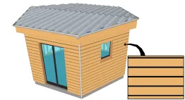 Bardage horizontal à claire-voie