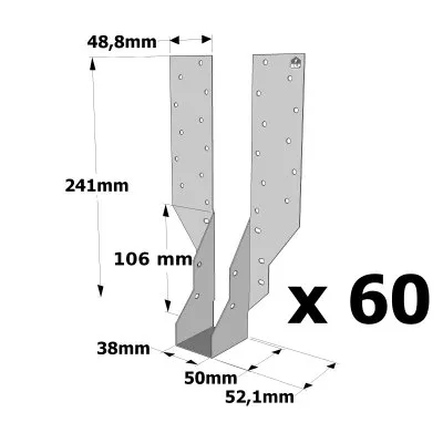 Sabot à bretelles JHA : la solution fiable pour vos solivages - Réf. JHA270/38_60