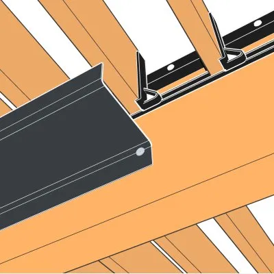 Visualisation 3D : chéneau Gris Anthracite RAL7016 sous les lames et mécanisme SUNDIY