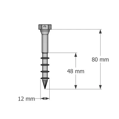 Vis connecteurs acier sur bois, SSH12.0X80 - Réf. 75163