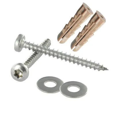 Vis bois et panneaux à tête ronde TORX - D5 x L50 + rondelle - INOX A2 pour fixer les clips sur un support bois