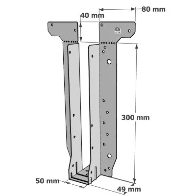 Etrier pour poutres en I - Réf. EWH300/50