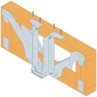Fixation par les brides supérieures sur une poutre métallique ajourée