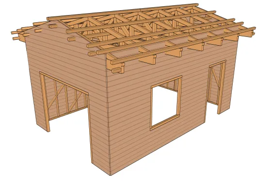 Vue bardage mur 1 et mur 2