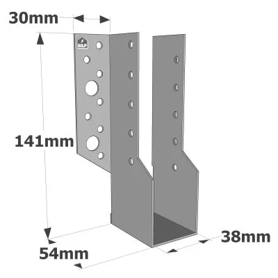 Sabots à ailes extérieures, gamme SBE ECONOMIQUE (épaisseur 1,5mm, profondeur 55mm) - Réf. SBE38/141