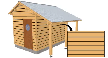 Bardage horizontal à claire-voie