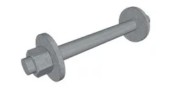 Tige filetée + deux écrous avec rondelles