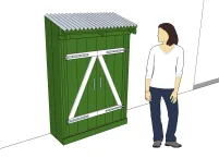 Un appentis à outils en vert foncé&nbsp;: Variante 8A