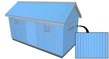 Revêtement vertical à recouvrement de couleur bleu maya