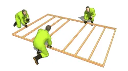 Assemblage des éléments qui constitue le pan des murs