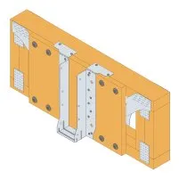 Fixation par les brides supérieures sur une poutre métallique ajourée avec renfort bois