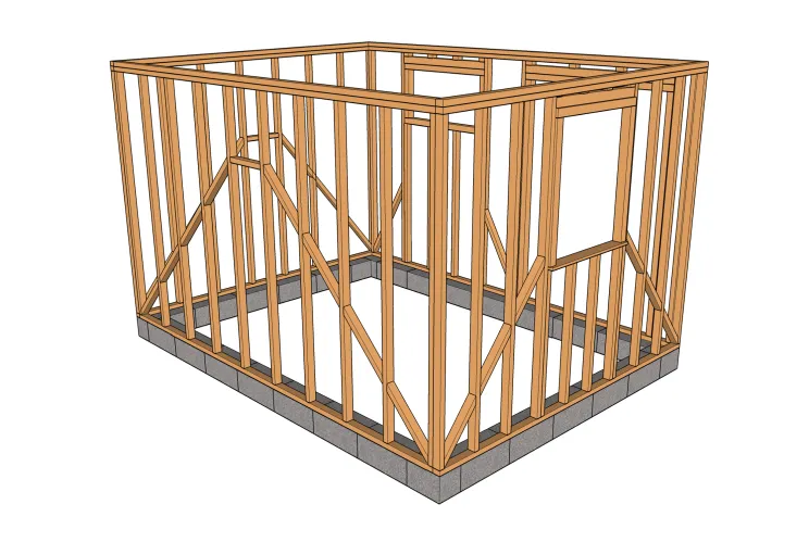 Vue ossature latérale DROITE