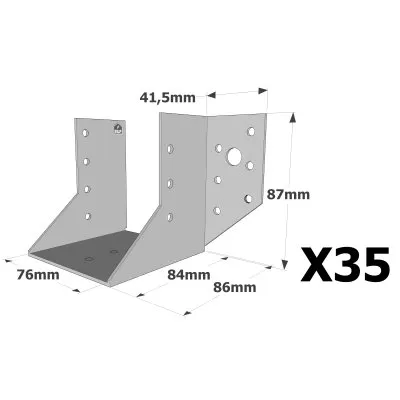 Sabots à ailes extérieures, gamme SAE CLASSIQUE (épaisseur 2mm, profondeur 84mm) - Réf. SAE250/76/2_35