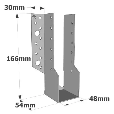 Sabots à ailes extérieures, gamme SBE ECONOMIQUE (épaisseur 1,5mm, profondeur 55mm) - Réf. SBE48/166