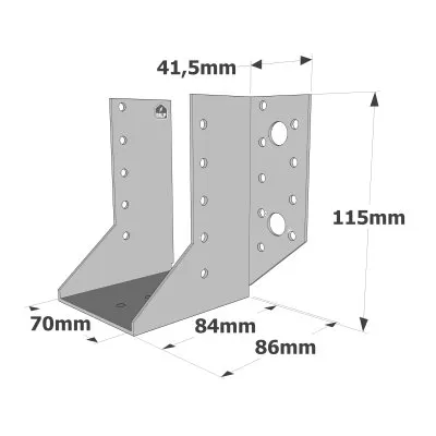 Sabots à ailes extérieures, gamme SAE CLASSIQUE (épaisseur 2mm, profondeur 84mm) - Réf. SAE300/70/2