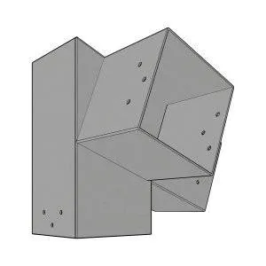 Connecteur SUNDIY pente 20° Gris aluminium RAL 9006 - 120mm à 3 directions - Forme L3