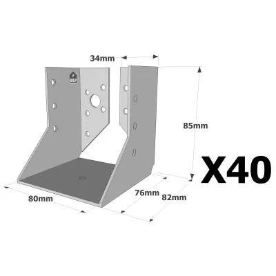Sabots à ailes intérieures, gamme SAI CLASSIQUE (épaisseur 2mm) - Réf. SAI250/80/2_40