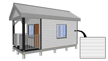 Bardage bois de couleur grise