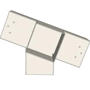 Connecteur SUNDIY pente 20° Blanc RAL 9010 - 120mm à 4 directions - Forme T4