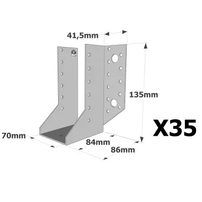 Sabots à ailes extérieures, gamme SAE CLASSIQUE (épaisseur 2mm, profondeur 84mm) - Réf. SAE340/70/2_35