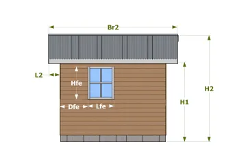 Dimensions façade latérale droite