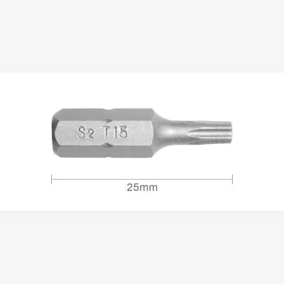 Embout T15 25mm (Qualité Professionnelle, Acier S2) - lot de 1 embout - Réf. EmboutT15_1