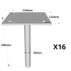 Pieds de poteau à sceller simple platine - Réf. PPSP130_16
