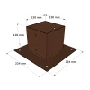 Dimensions du support de poteau SUNDIY Oxyde de mars RAL8011 - Largeur intérieur 120mm