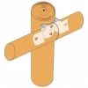 Equerre pour bois ronds - à fixer sur des bois ronds - 185x70x32mm - Réf. RFC80/120_30